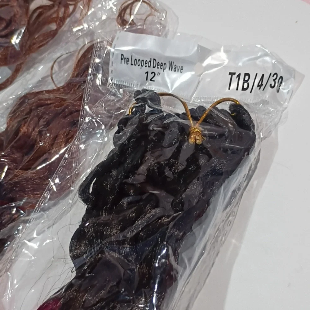 Deep Wave Crochet Hair 12” Pre Looped Braids 7‎ Packs